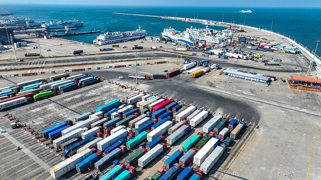 A view of a port terminal in Haikou City, south China's Hainan Province, February 2, 2026. /VCG